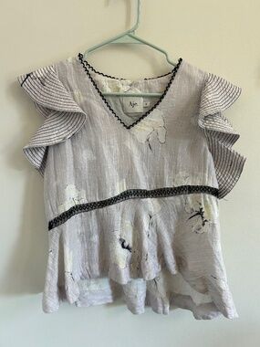 Silk linen lilac Aje blouse